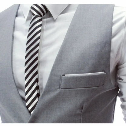 New Slim Fit Mens Suit Vest Single Breasted Casual Vests For Men Solid Formal Businss Male Waistcoat Gilet Homme