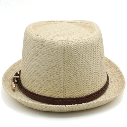 Men Women Straw Pork Pie Hats Summer Sunhat Boater Caps Sailor Sombrero Beach Fedora Trilby Outdoor Travel US Size 7 1/4 UK L