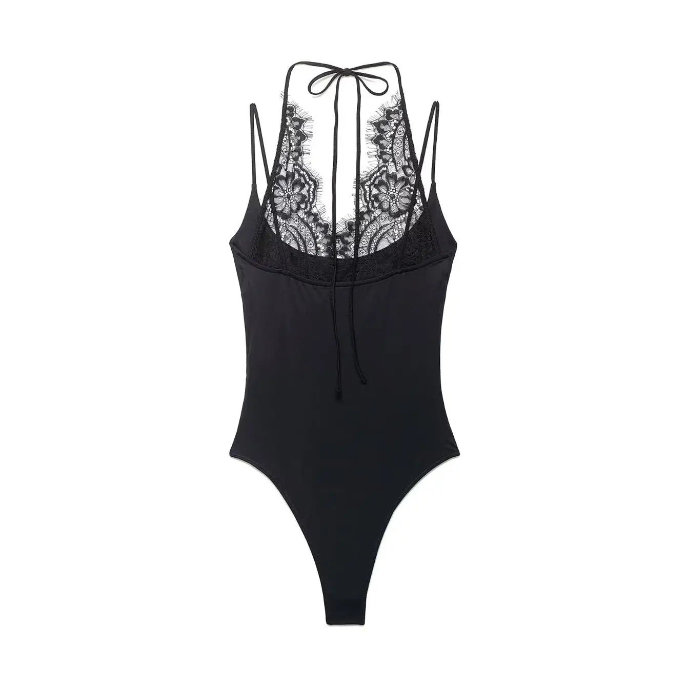 Women Sexy Slim Bodysuits Chic Lace Partwork Sleeveless Fashion Backless Sling Tops 2026 Newest Lady Casual Playsuit