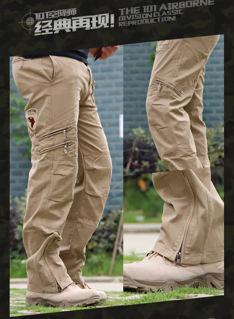 Men's Cargo Pants Outdoors Style Tactical Pants Male Camo Jogger Plus Size Cotton Many Pocket Men Camouflage Black Trousers