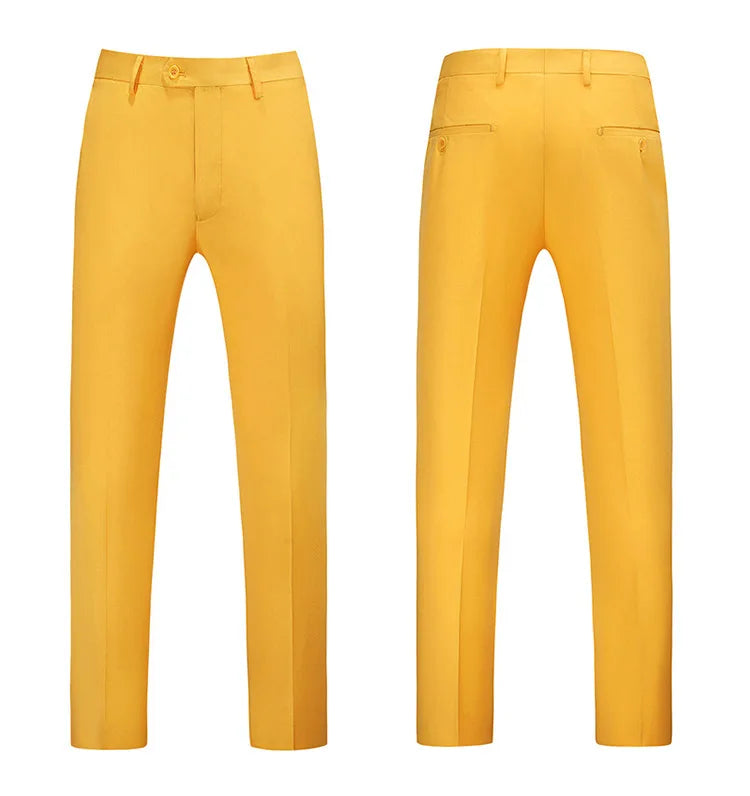 19 Color High Quality Men's Solid Color Slim Fit Suit Pants 2025 Fashion Formal Business Social Groom Wedding High End Trousers