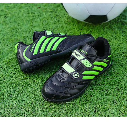 Green Children Turf Soccer Shoes Cheap Football Cleats Training Football Boots Kids Futsal Shoes Sneaker for Boy botas de fútbol