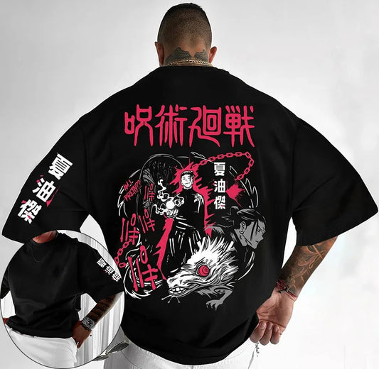 Jujutsu Kaisen Men's Cotton T-Shirt Geto Suguru Japan Anime Summer Boy Kids Harajuku Y2k Parent-Child Casual Short Sleeve