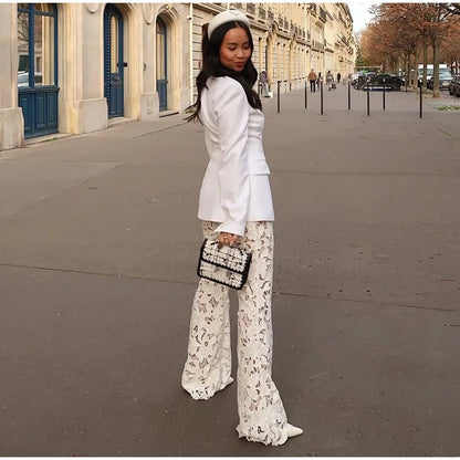 Casual Single-breasted Suit Jackets 2026 Spring New Female Elegant Lapel Full Sleeve Blazers Coat Women's Waist-cinching Outwear
