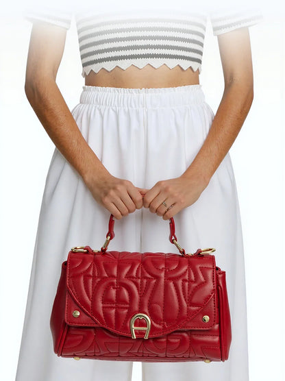 New Retro Women's Bag with Solid Color Letter Printing Exquisite Handbag, High-quality Multifunctional Niche Aesthetic Bag
