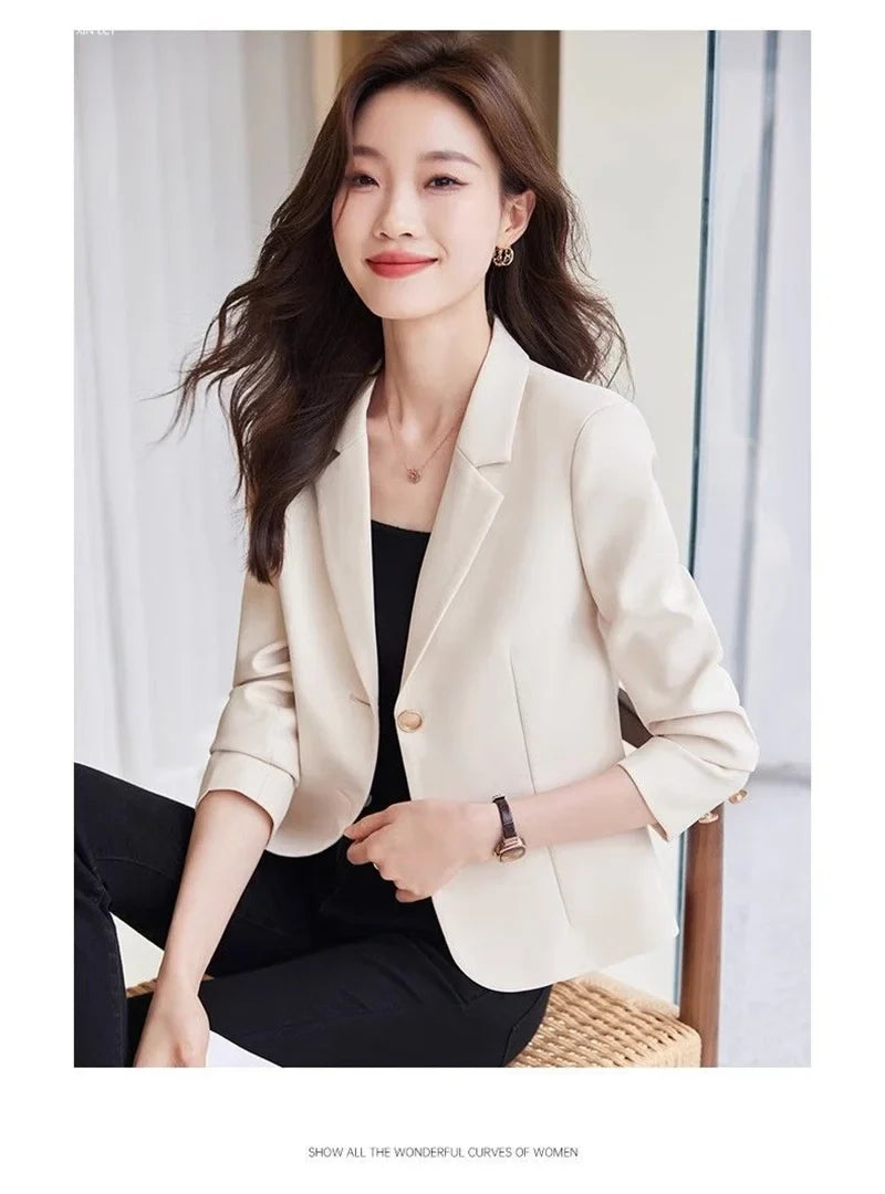 Advanced Sense Temperament Slim Small Blazers New Spring Autumn Short Women Jacket Casual Coffee Suit Coat Female Blazer Outwear
