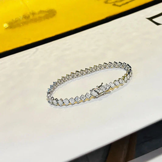 2025 Bracelet de tennis original en moissanite pour femme homme, en argent 925, passe le testeur de diamant, bracelets à maillons de 14-20cm