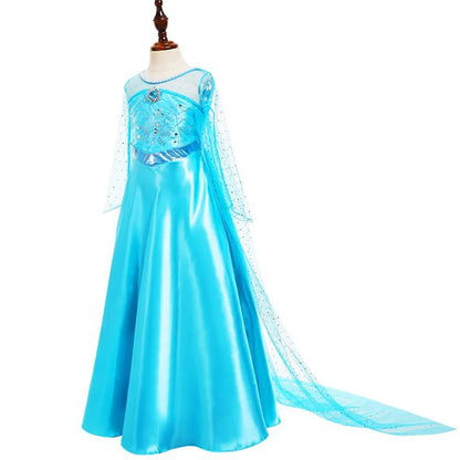 Elsa Dress for Girls Elsa Costume Snow Queen Anna Dress Cosplay Birthday Party Children Kids Carnival Girl Halloween Costume