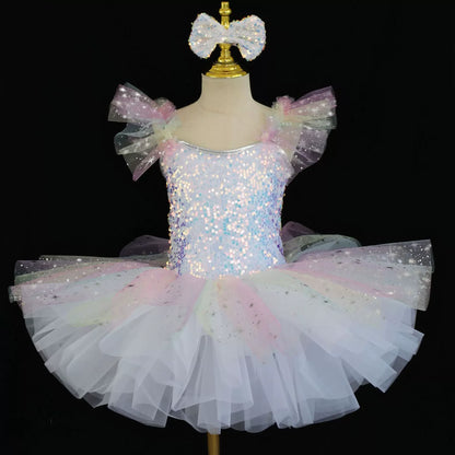 Summer Ballet Dance Dress Girl Stage Tutu Girls Dresses Costume Baby Clothing Robe Fille Kids Outfit Vestidos Children's Day