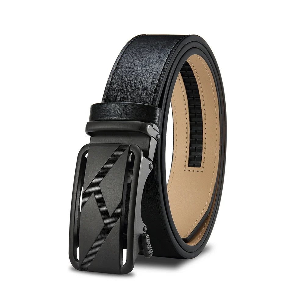 Brand Leather Belts for Men 105cm-135cm Automatic Belt with Ratchet Strap Top Quality Belts Luxury Belts for Men