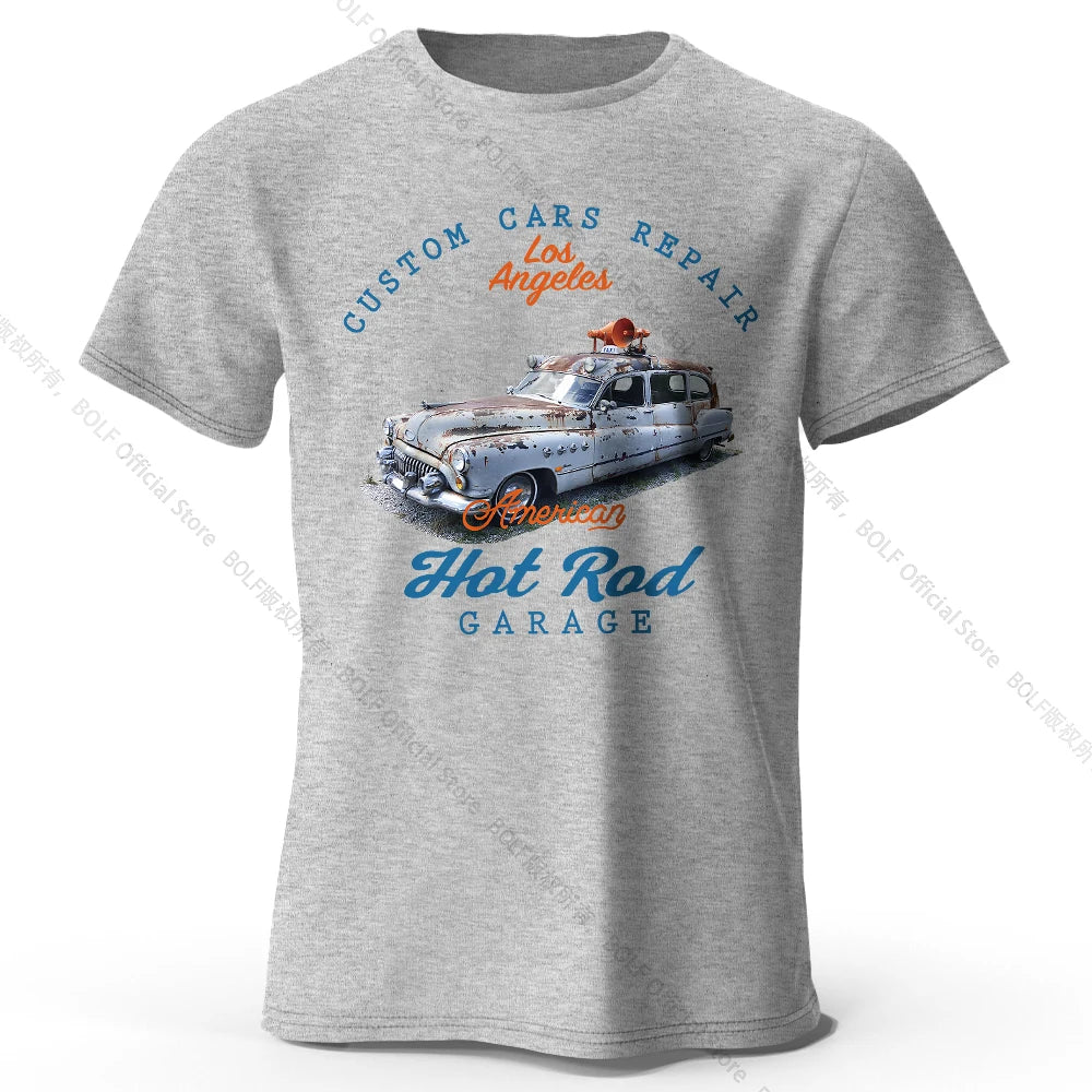 Custom Car Club Patch Printed Unisex Men Women T-Shirt Tees Tops 100% Cotton Embossed Logo Graphic Gearhead Outfit