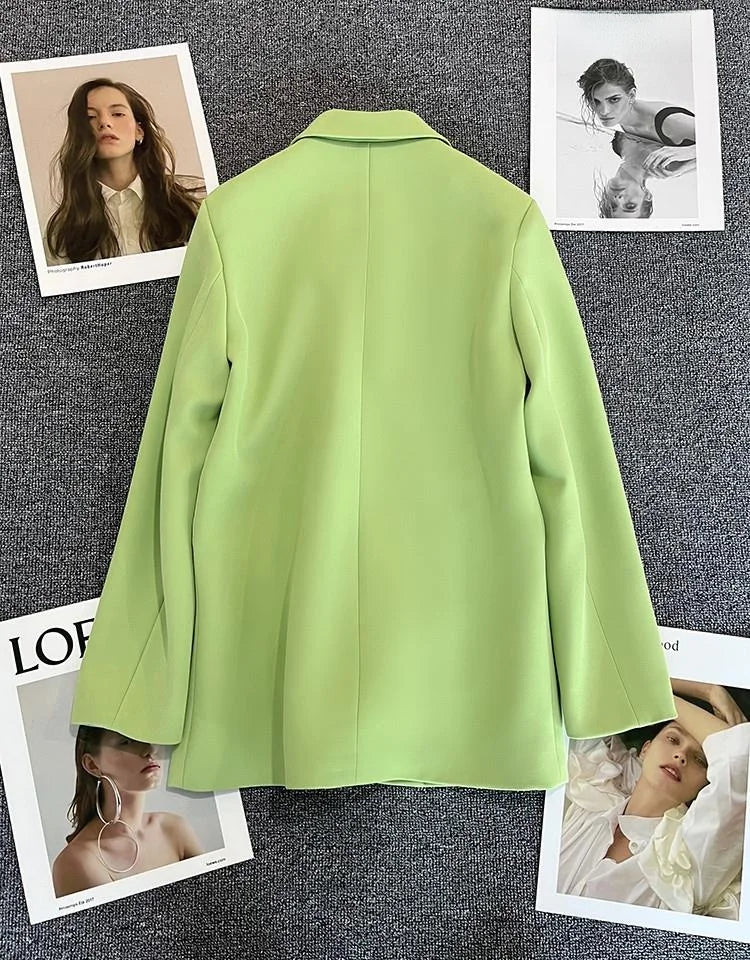 Women's Casual  Jaet Coat 22 Colors Small Suit Outerwear Long Sve Commute Sle Pure Color Spring Season