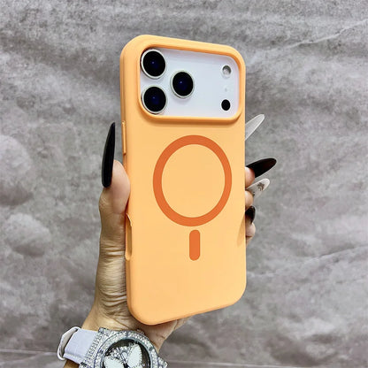 غطاء هاتف سيليكون مغناطيسي فاخر أصلي رسمي متوافق مع MagSafe لهواتف iPhone 17 16 15 14 13 12 11 17 Pro Max لا غنى عنه