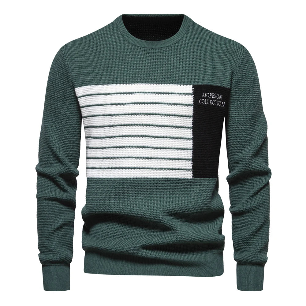 Fashion Stripe Youth Sweater for Men Casual Pullover Quality Knitted Sweater Male Winter Long Sleeved