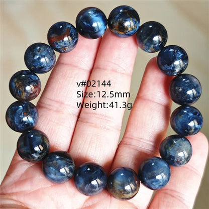 Natural Blue Pietersite Bracelet Women Men Beads Round Beads Chatoyant Cat Eye Fire Pietersite Namibia AAAAAA