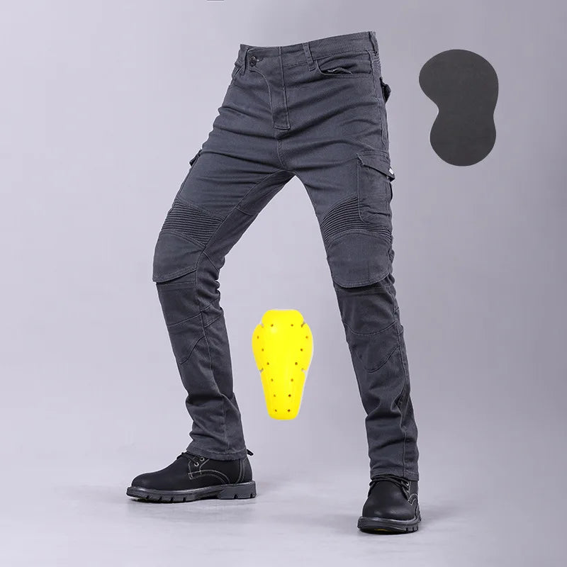 New Men's Winter Riding Motorcycle Cargo Pants Male Outdoor Riding Jeans Moto Protective Gear With Hip Knee Gear Long Trousers