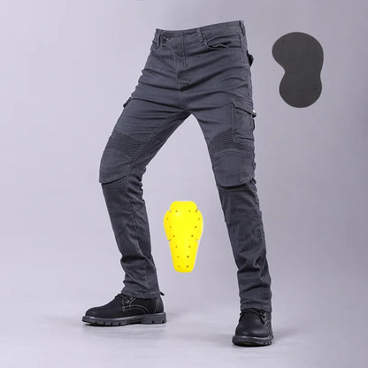 New Men's Winter Riding Motorcycle Cargo Pants Male Outdoor Riding Jeans Moto Protective Gear With Hip Knee Gear Long Trousers