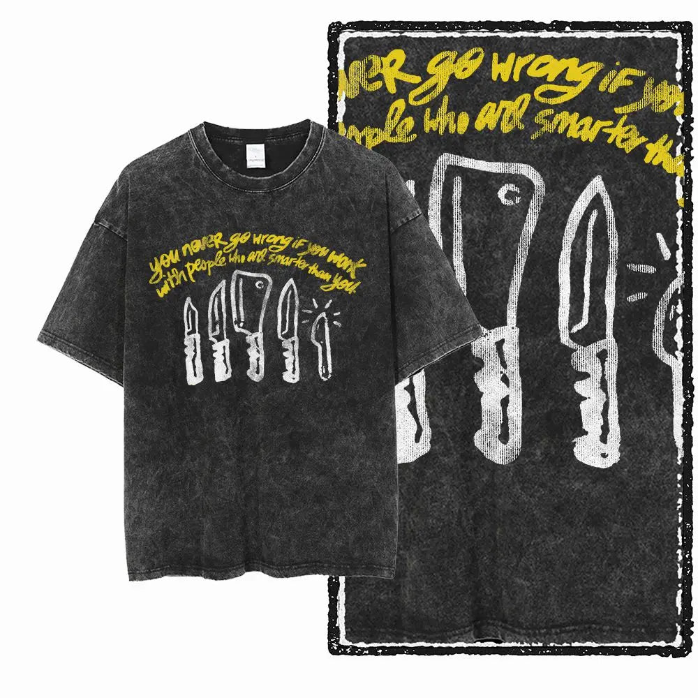 G58 Acid Washed Black Cotton Vintage Creative  Graphic Men T-shirt |  Streetwear Big Size Cool O-neck men's Tee Tshirt