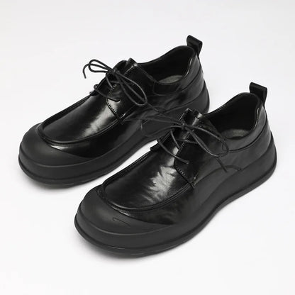 Spring New Designer Business Casual Shoes for Men Black Genuine Leather Shoes Male British Style Soft Sole Fashion Shoe Man