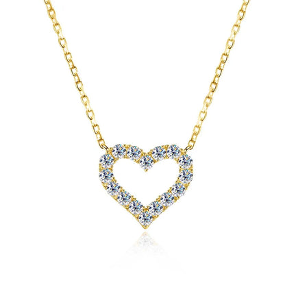 D VVS1 Sparking Moissanite Necklace Heart Pendant for Women s925 Sterling Sliver Plated 18k Party Birthday Gift Jewelry
