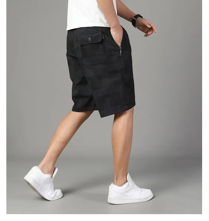Big Size Men's Casual Shorts Summer Light Weight Shorts Outdoor Sports Cool Breathable Beach Relaxed Fit Cotton Cargo Shorts