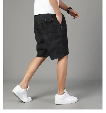 Big Size Men's Casual Shorts Summer Light Weight Shorts Outdoor Sports Cool Breathable Beach Relaxed Fit Cotton Cargo Shorts