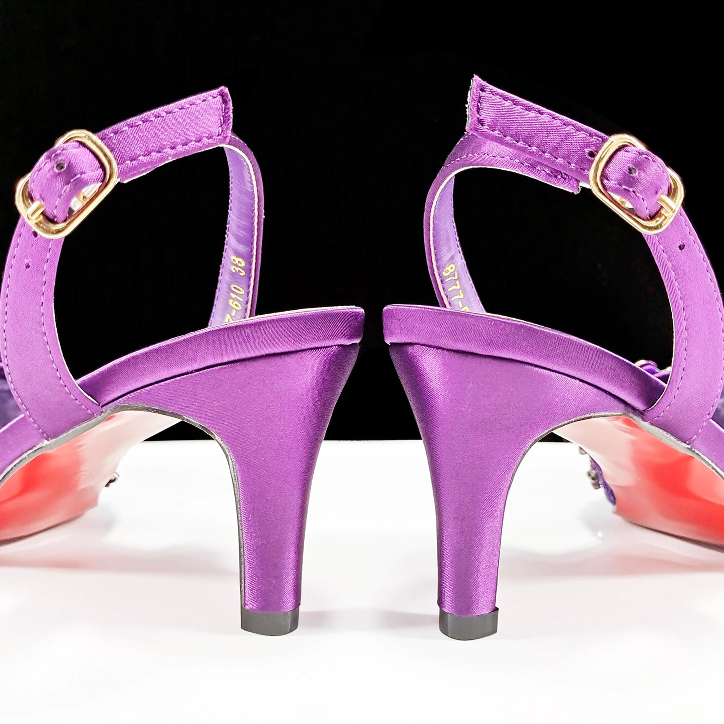 Women High Heel Party For Purple Color Shoes and Bag Set Rhinestone Handbag Italian Design Wedding INS 2025