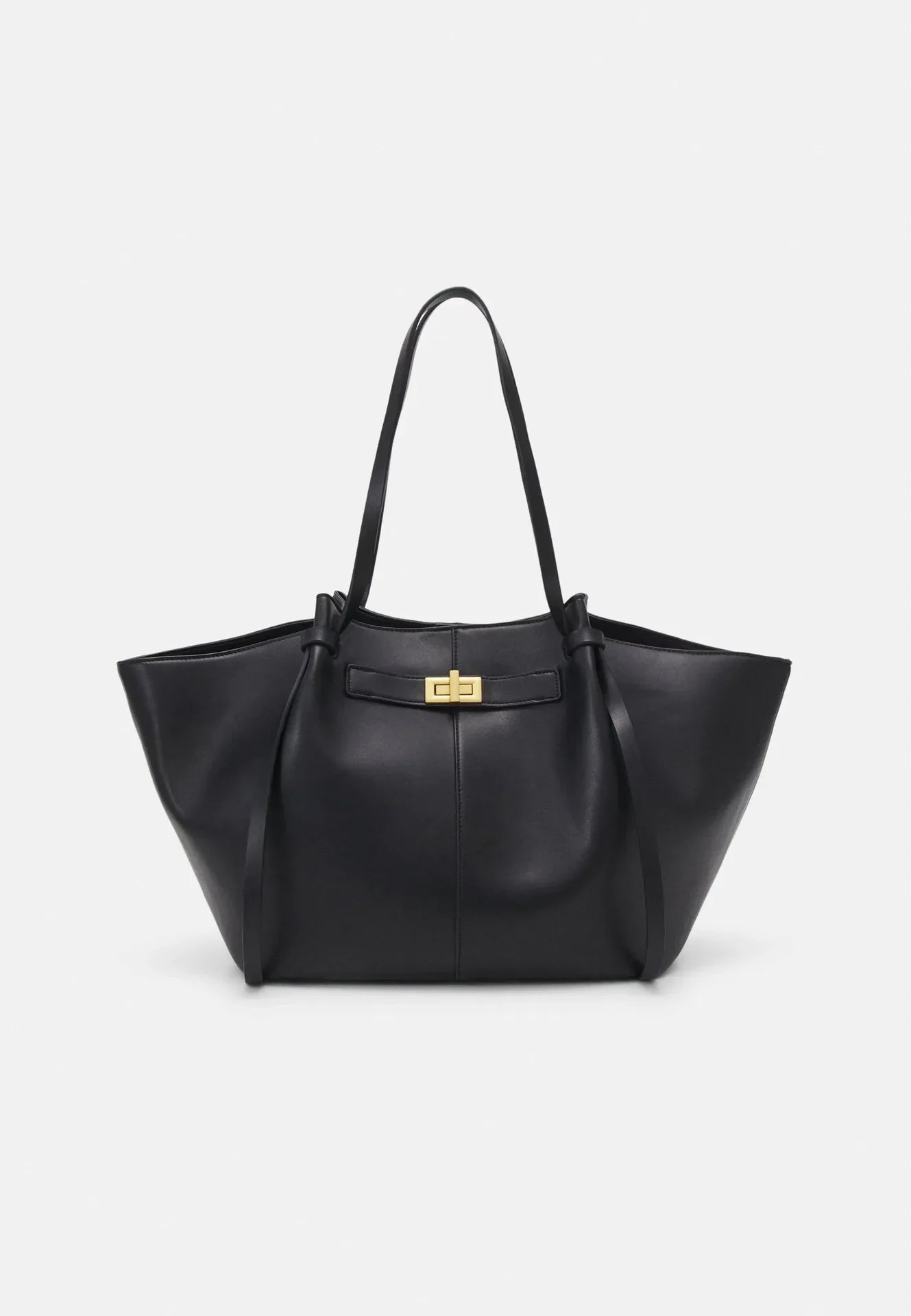 2026 New Large Capacity Trapeze Women Shoulder Bags Designer Metal Lock Handbags High-Quality Pu Leather Big Tote Commute Bag