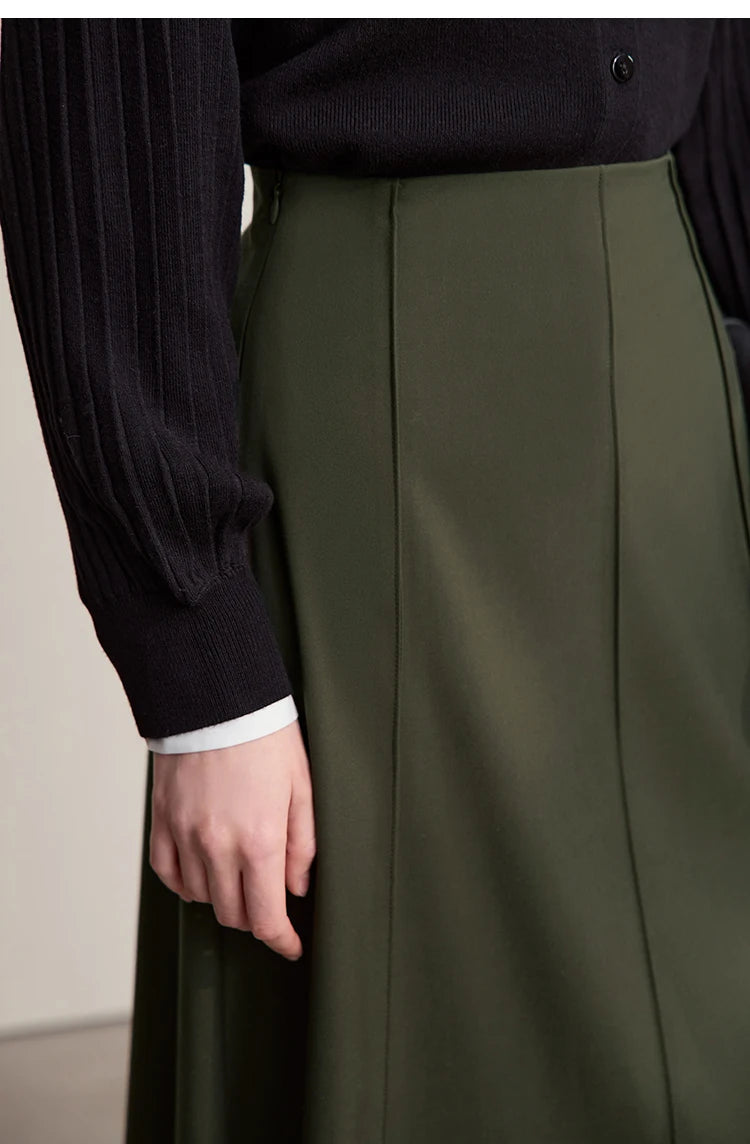 Women's Skirt 2025 Spring New Minimalist Solid Color Loose Skirts For Women Medium To Long Versatile A-shaped Skirt12524019