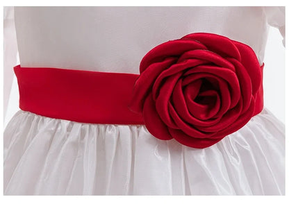 Kids Conjuring Halloween Costume Horror Doll Annabelle Cosplay Girl Dresses Rose Embroidery Baptismal Dress Girls Party Dresses