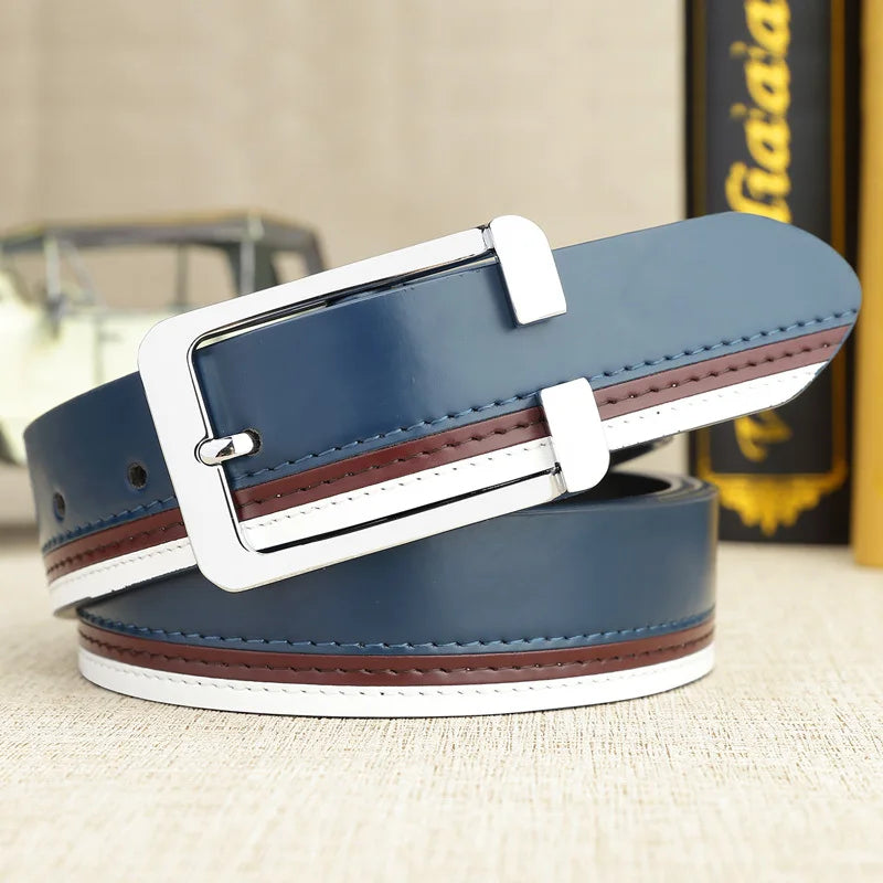 Luxury Brand Belts for Men &Women Unisex Fashion Shiny White Design pin Buckle High Quality Waist Leather Belts ceinture homme
