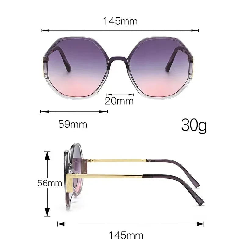 2026 New Sunglasses for Women Avant Garde Geometric Multi-color Gradient Frame Transparent Glasses