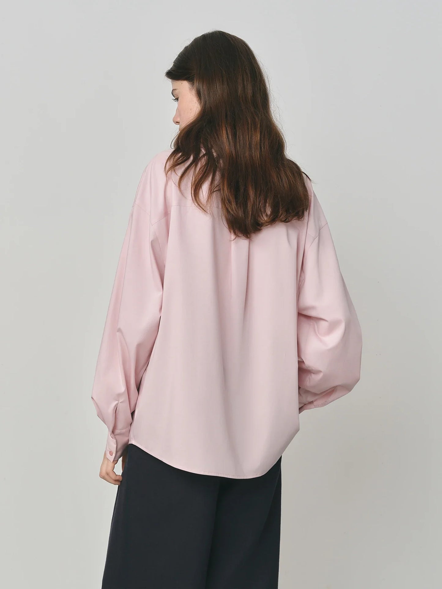 Autumn 2025 Women's French Inspired Blouse - Ruffle Trim Tie Front Loose Fit Shirt Collar Top Soft Blend Daily Wear