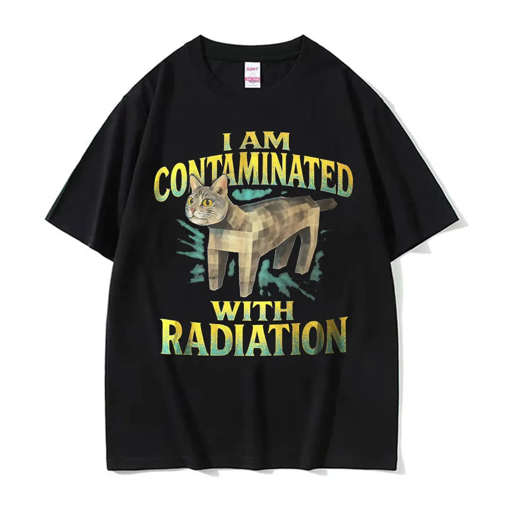 I Eat Solder Cursed Funny Cat Meme T Shirt Men Women's Clothing Fashion Casual T Shirts Summer High Quality Cotton T-shirts Tops