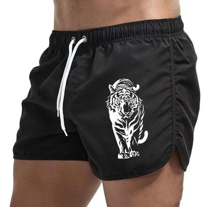 2026 Brand New Mens Board Shorts Tiger Design Printed Beach Shorts High Quality Male Summer Running Cycling Boxing Cool Shorts