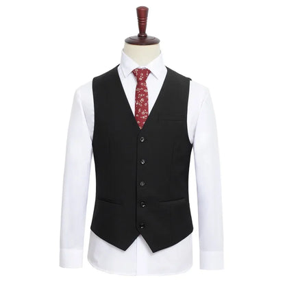2025 Plus Size Suit Vest Men Solid Color Single Breasted Waistcoat For Host Groom Groomsmen Grey Black Navy Waist Coat 9XL
