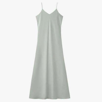 2024 woman clothing high Stretch ribbing closed-fit wrap tops + Matte Satin dress Maxi matching sets (ship out in 1 day)