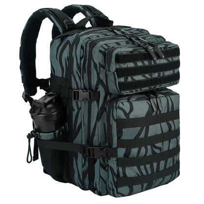 45L Tactical Backpack for Men and Women Large Athlete Gym Bag Outdoor Sports Hiking Survival Rucksack with Bottle Holder