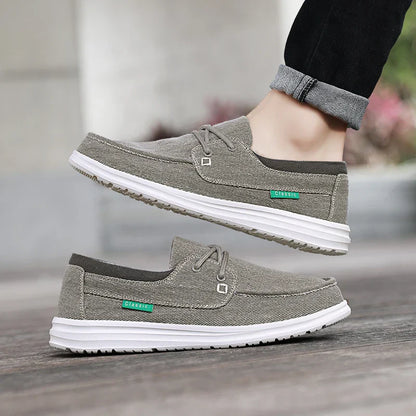 Men's Canvas Shoes Retro Loafers Lightweight Flats Leisure Footwear Male Summer Moccasin Men Casual Business Shoe