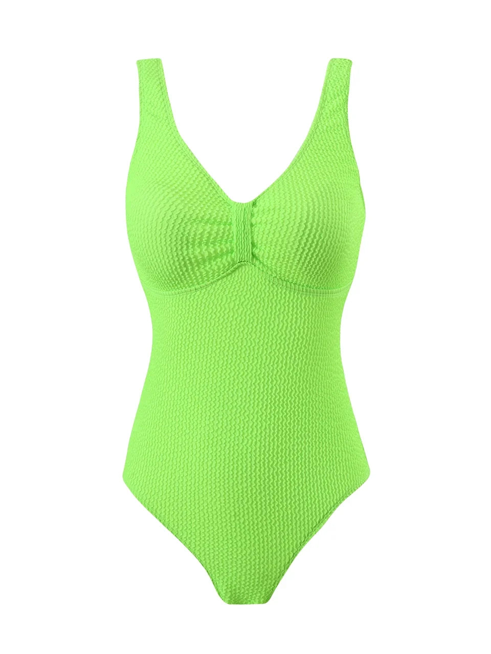 Slim V Neck Swimsuit Women 2025 New One Piece Vacation Swimwear Solid Bodysuit Female Bathers Swimming Monokini Summer Beachwear