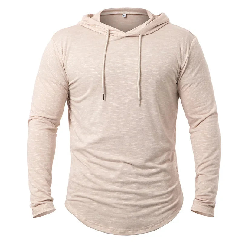 Men's Lightweight Athletic Hoodies Long Sleeve Workout Sport Hooded Shirt Casual Gym Running Jogger Shirt Pullover Sweatshirt