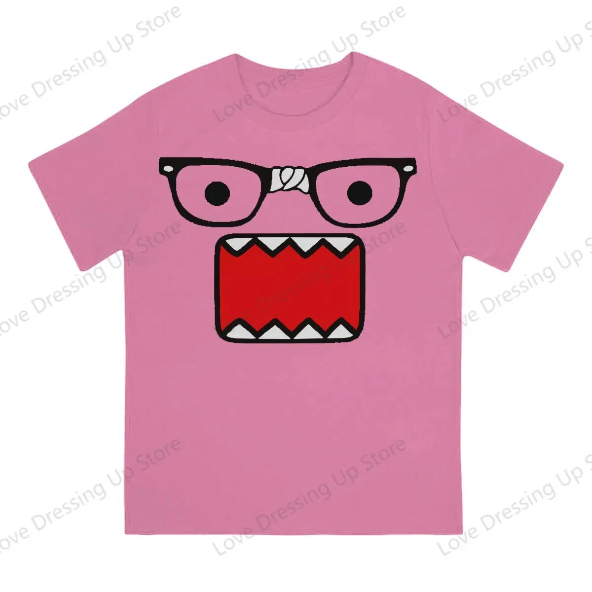 Domo Kun Print Funny Short Sleeved T-shirt Men Women Versatile  Couple Tops
