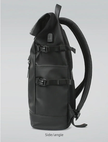 Heroic Knight Men's backpack Waterproof Roll Top Backpack Women Travel Expandable USB Charging Large Capacity Laptop Bag Mochila