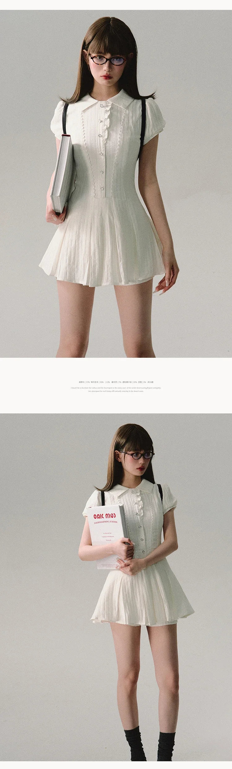 High Quality Dress A-line Elegant Sexy Lace Short Sleeved Shirt Skirt Commuting College Style Decoration Retro Dress Vestido Y2k
