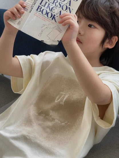 2026 Summer Korean Designer Kids' Unisex Short Sleeve T Shirt Trendy Boys Girls Summer Apparel Soft Cotton Blend Size 110-170cm
