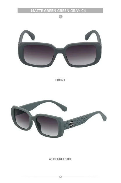 New Luxury Designer UV400 Sun Glasses for Women Men Trendy Rectangle Sunglasses Ladies Retro Fashion Cool Gafas De Sol Sunglass
