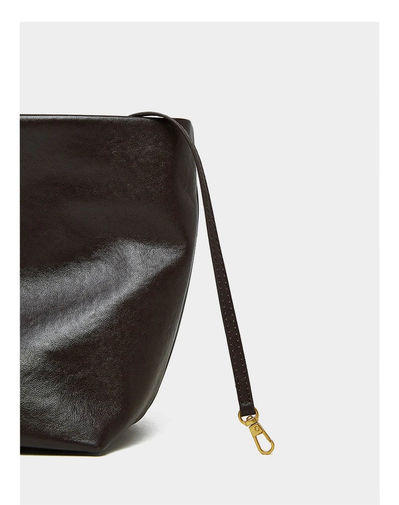 Luxury Women's Shoulder Bag Soft Leather Large Capacity Square Fashion Tote Bag Korean Fashionable Handbag Shopping Underarm Bag