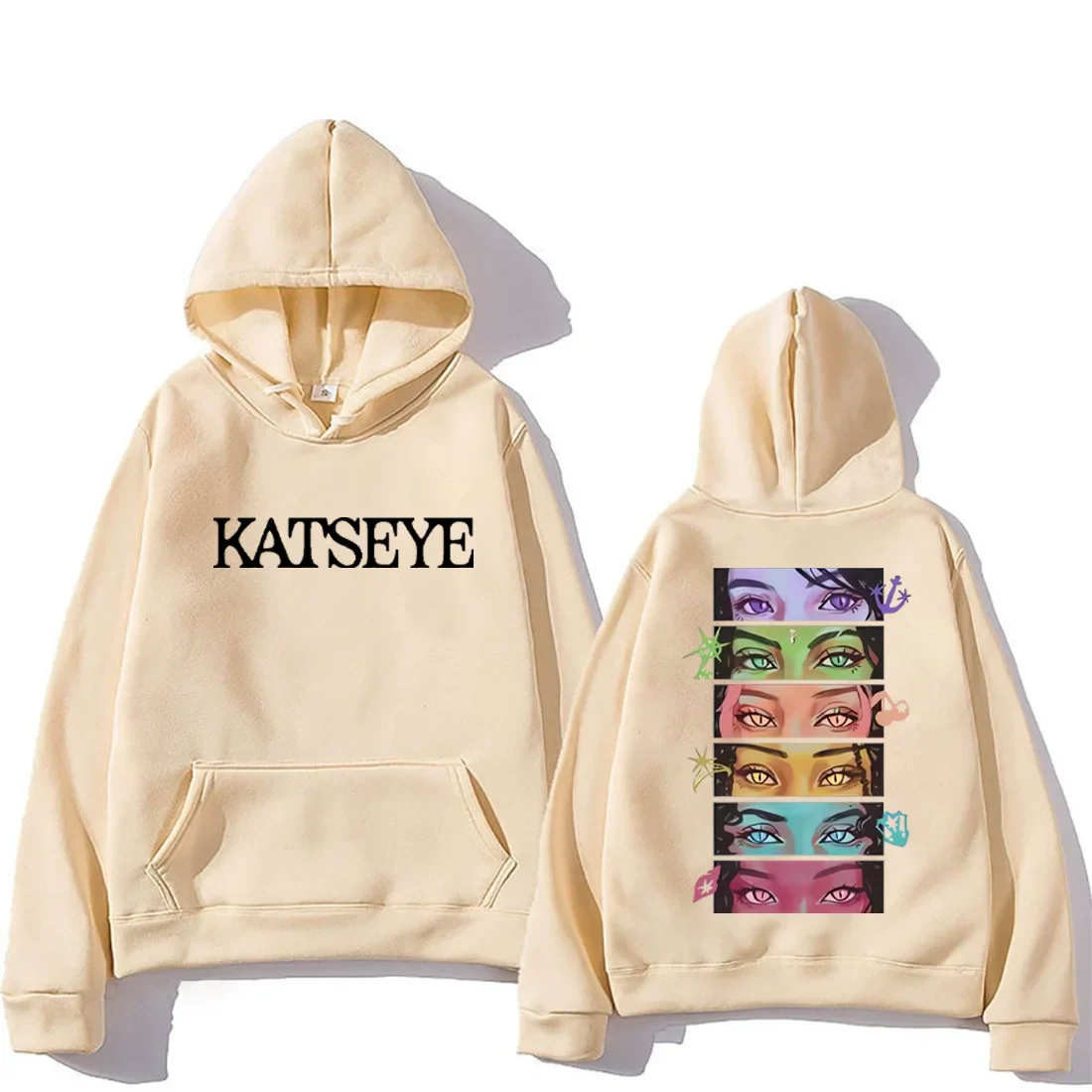 Korean Girl Group KATSEYE Graphics Hoodie Men Women's 2025 Manga Style vintage Fashion streetwear Long Sleeve Fleece Sweatshirts
