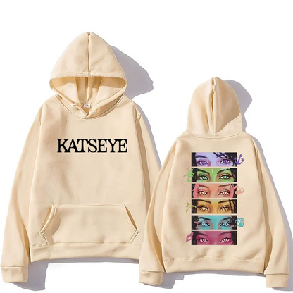 Korean Girl Group KATSEYE Graphics Hoodie Men Women's 2025 Manga Style vintage Fashion streetwear Long Sleeve Fleece Sweatshirts