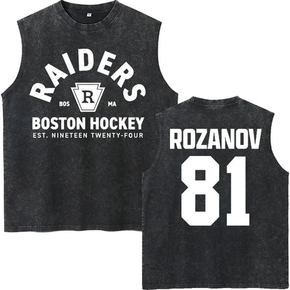 Vintage Washed Heated Rivalry Ilya Rozanov 81 Boston Raiders Tshirt Men Shane Hollander 24 Montreal Metros 100% Cotton Tees Tops